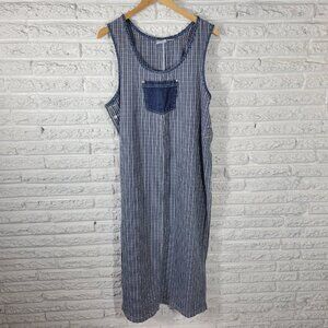 Carolina Blues Womens Dress 18 Plus Sleeveless Side Buttons Cotton STR51E